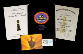 MICKEY ROONEY GOLDEN GLOBE AWARD NOMINATION AND RELATED ITEMS