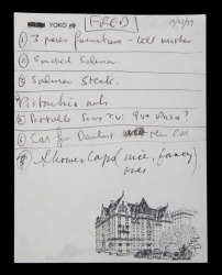 JOHN LENNON AND YOKO ONO HANDWRITTEN TO-DO LIST •