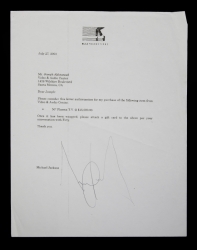 MICHAEL JACKSON SIGNED LETTER FROM 2001