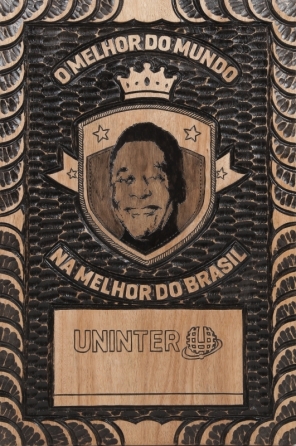 PELÉ 2015 BEST IN THE WORLD WOOD PLAQUE