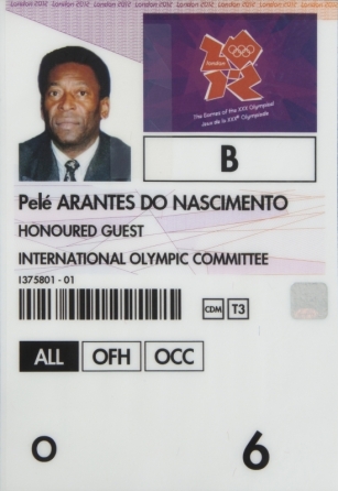 PELÉ 2012 LONDON OLYMPICS CREDENTIAL