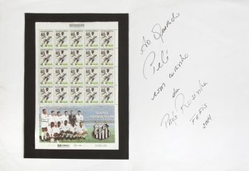 PELÉ 2004 SANTOS FC BRAZIL STAMP COUNTER SHEET