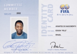 PELÉ SIGNED 2002 FIFA ID CARD