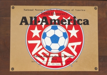 PELÉ 1989 NSCAA HONORARY MEMBER PLAQUE