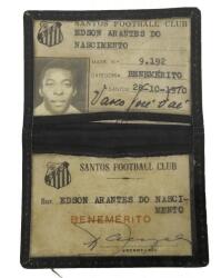 PELÉ OCTOBER 28, 1970, SANTOS FC IDENTIFICATION CARD