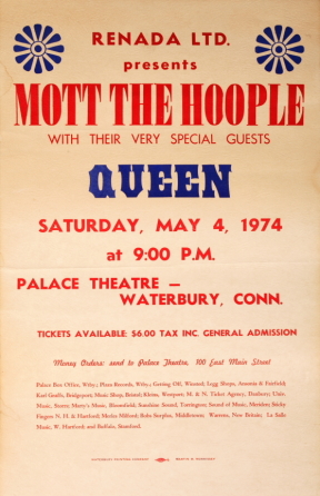 MOTT THE HOOPLE & QUEEN ORIGINAL POSTER FROM 1974