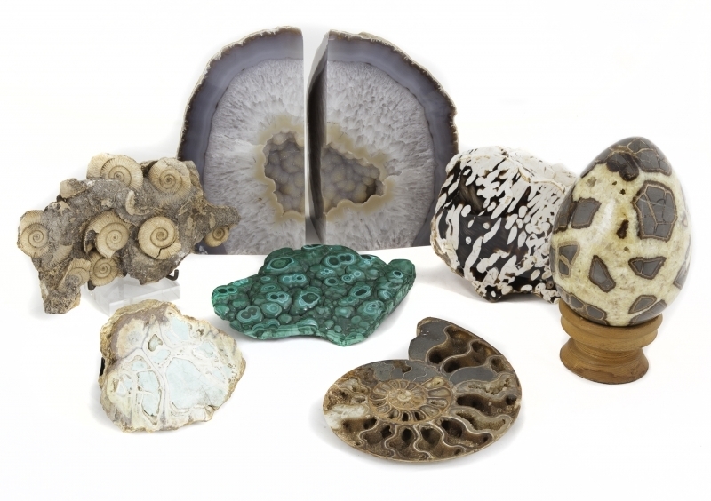 GROUP OF ASSORTED GEODES AND FOSSILS
