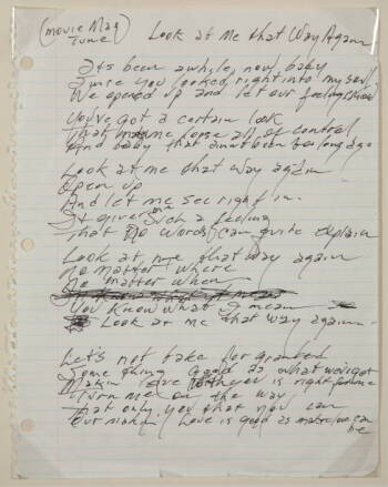 JOHNNY CASH HANDWRITTEN "LOOK AT ME THAT WAY AGAIN" LYRICS