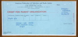 JOHNNY CASH AFTRA MEMBERSHIP FORM AND RECEIPT - 3