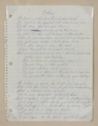 JOHNNY CASH HANDWRITTEN "COWBOY" LYRICS