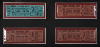 JOHNNY CASH UNUSED TICKETS AND CONCERT PROGRAMS