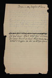 JOHNNY CASH HANDWRITTEN "CRYIN' IN MY LAUGHIN PLACE" LYRICS