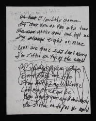 JOHNNY CASH HANDWRITTEN "SITTIN' ON TOP OF THE WORLD" LYRICS - 2