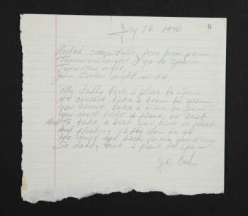 JOHNNY CASH HANDWRITTEN POEM