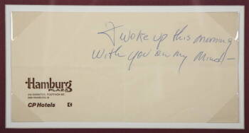 JOHNNY CASH HANDWRITTEN NOTE