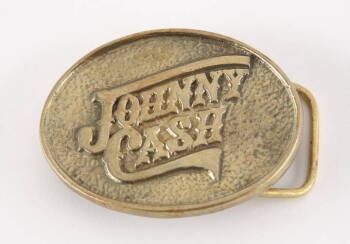 JOHNNY CASH BRASS BELT BUCKLE