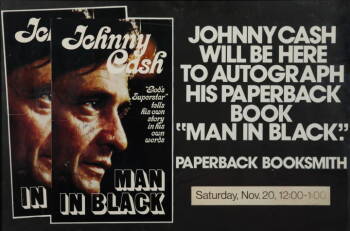 JOHNNY CASH SIGNED BOOKSTORE DISPLAY