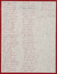 JOHNNY CASH HANDWRITTEN THANK YOU LIST - 2