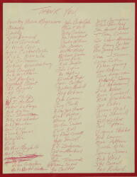 JOHNNY CASH HANDWRITTEN THANK YOU LIST - 3