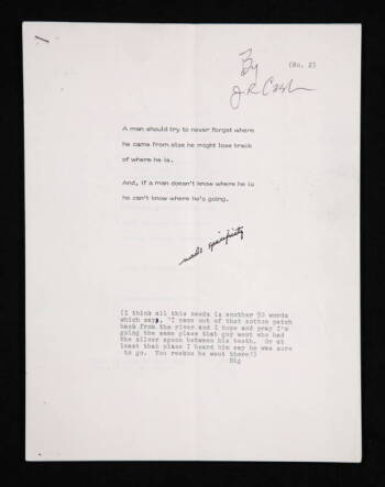 JOHNNY CASH TYPED WORKING MANUSCRIPT