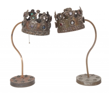 ZAPPA PAIR OF "JEWELED" CROWN TABLE LAMPS