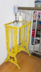 ZAPPA TWO YELLOW PAINTED ANTIQUE TABLES - 2