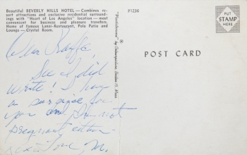 MARILYN MONROE HANDWRITTEN POSTCARD