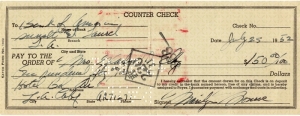 MARILYN MONROE 1952 SIGNED CHECK TO HER MOTHER