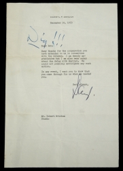 MARILYN MONROE NOTE FROM ROBERT MITCHUM