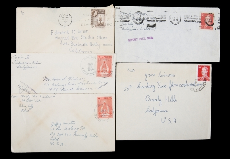 MARILYN MONROE AND OTHERS FAN MAIL ENVELOPES
