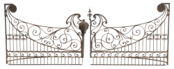 ZAPPA PAIR OF SCROLLED IRON GATES