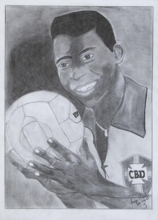 PELÉ SEPTEMBER 2, 2011, PENCIL ON PAPER PORTRAIT