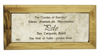 PELÉ JANUARY 9, 2000, THE GARDEN OF ETERNITY WALL OF FAITH PLAQUE