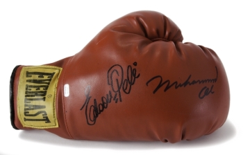 MUHAMMAD ALI AND PELÉ SIGNED BOXING GLOVE