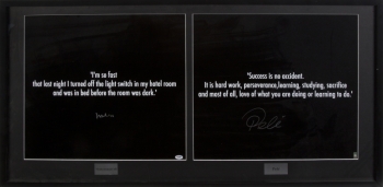 PELÉ AND MUHAMMAD ALI SIGNED QUOTES DISPLAY