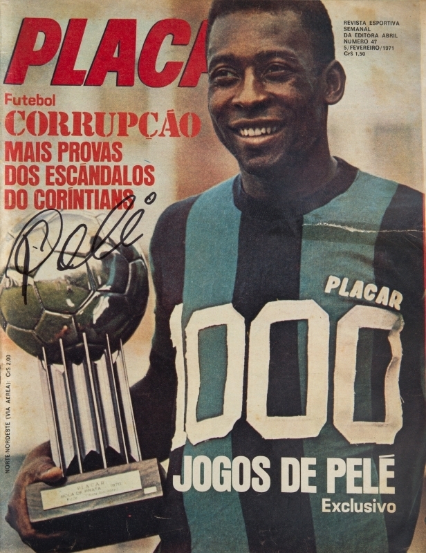 PELÉ SIGNED FEBRUARY 5, 1971, PLACAR MAGAZINE