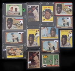 WILLIE MAYS 1950'S BASEBALL CARD GROUP OF 14