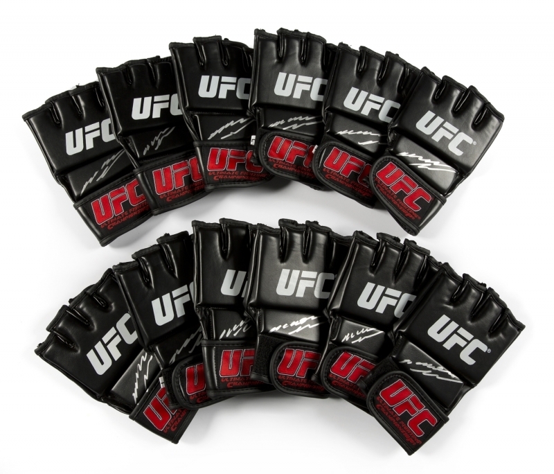 ANDERSON SILVA SIGNED UFC GLOVES GROUP