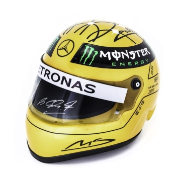 MICHAEL SCHUMACHER SIGNED MERCEDES F1 REPLICA HELMET