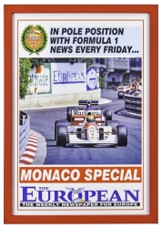 1993 FORMULA 1 MONACO SPECIAL GRAND PRIX RACING POSTER