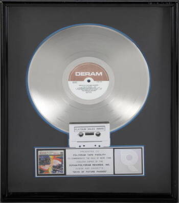 MOODY BLUES "PLATINUM" RECORD AWARD