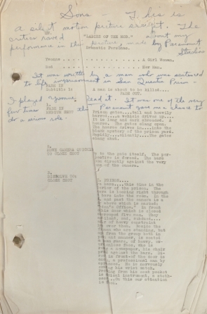 CLARA BOW SCRIPT FOR LADIES OF THE MOB