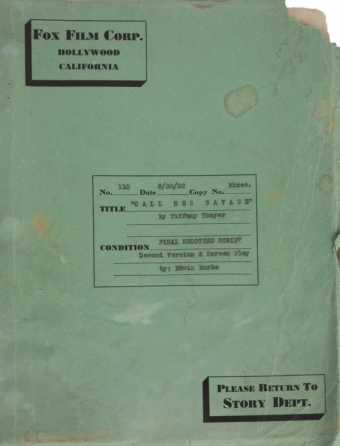 CLARA BOW SCRIPT FOR CALL HER SAVAGE