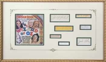 THE WIZARD OF OZ SIGNED CUT SHEETS DISPLAY