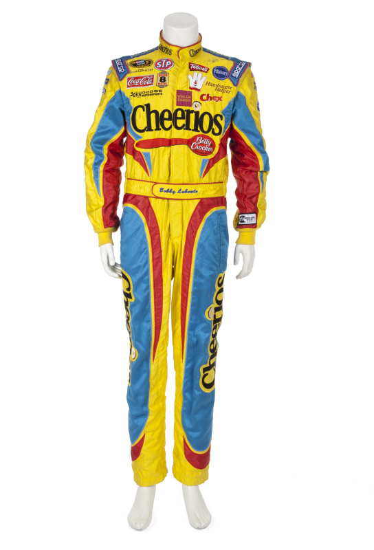 BOBBY LABONTE SIGNED AND RACE WORN PETTY TEAM RACING SUIT