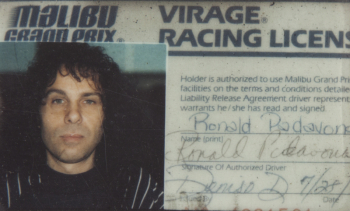 RONNIE JAMES DIO MALIBU GRAND PRIX VIRAGE RACING LICENSE