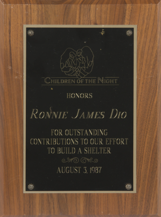 RONNIE JAMES DIO CHILDREN OF THE NIGHT HONORARY PLAQUE