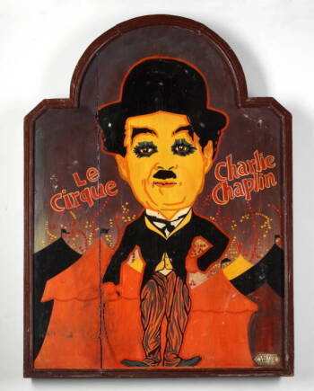 CHARLIE CHAPLIN "LE CIRQUE" PROMOTIONAL SIGN