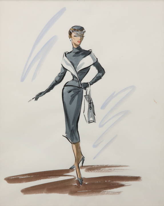 AUDREY HEPBURN DESIGN SKETCH BY EDITH HEAD