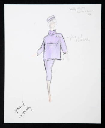 SHELLEY WINTERS WIVES AND LOVERS COSTUME SKETCH BY EDITH HEAD